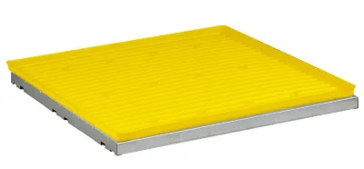SpillSlope® Steel Shelf with Yellow Polyethylene Tray for 4 Gallon Countertop Safety Cabinet