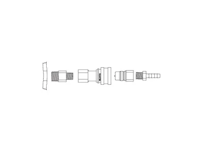 Stainless Steel Fitting Disconnect Assembly with PTFE for 1/4-IN ID Tube, Installed