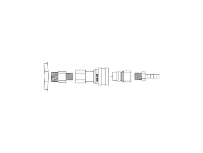 Stainless Steel Fitting Disconnect Assembly with Viton for 1/4-IN ID Tube, Installed