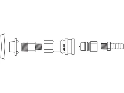 Stainless Steel Fitting Disconnect Assembly with Viton for 3/8-IN ID Tube, Installed