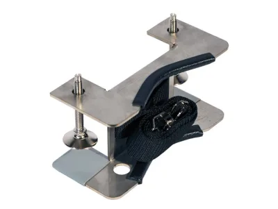 Stainless Steel Gas Cylinder Support Bracket, One 12" Cylinder Capacity, Bench Mount, Stainless Steel