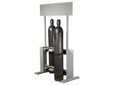 Steel Gas Cylinder Process Stand, 6 Cylinder Capacity, Back-to-Back
