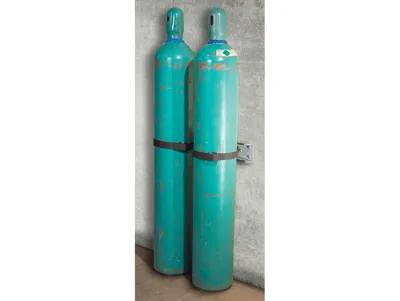 Steel Gas Cylinder Support Bracket, Two 12" Cylinder Capacity, Wall Mount
