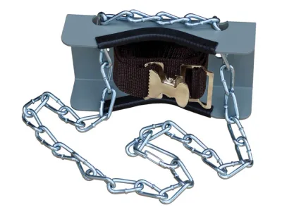 Steel Gas Cylinder Support Bracket with Chain, One 12" Cylinder Capacity, Wall Mount