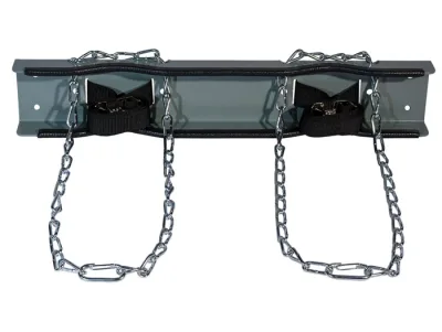 Steel Gas Cylinder Support Bracket with Chain, Two 12" Cylinder Capacity, Wall Mount