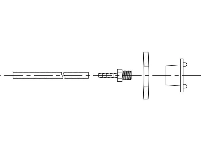 Suction Option Stainless Steel Fitting used with Disconnect Assembly for 1/4-IN ID Tube, Installed - 12020