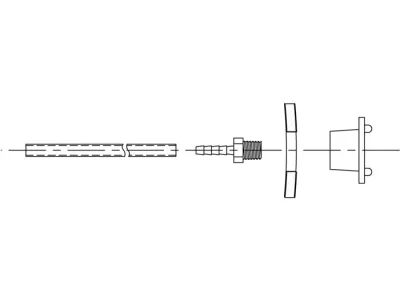 Suction Option Stainless Steel Fitting used with Disconnect Assembly for 1/4-IN ID Tube, Installed