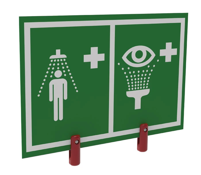 Universal Safety Shower and Eye/Face Wash Sign for Hughes Outdoor Showers, Insulation and Brackets - ES-BRAC-SIGN-H