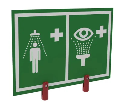 Universal Safety Shower and Eye/Face Wash Sign for Hughes Outdoor Showers, Insulation and Brackets - ES-BRAC-SIGN-H