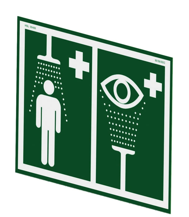 Universal Safety Shower and Eye/Face Wash Sign for Wall Mounting - ES-SIGN