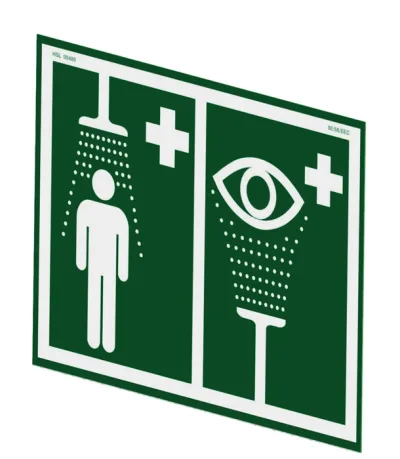 Universal Safety Shower and Eye/Face Wash Sign for Wall Mounting - ES-SIGN