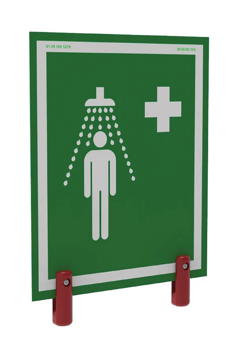 Universal Safety Shower Sign for Hughes Outdoor Showers, Insulation and Brackets - S-BRAC-SIGN-H