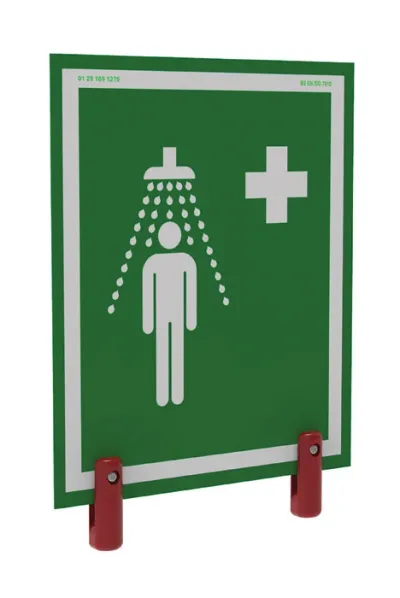 Universal Safety Shower Sign for Hughes Outdoor Showers, Insulation and Brackets - S-BRAC-SIGN-H