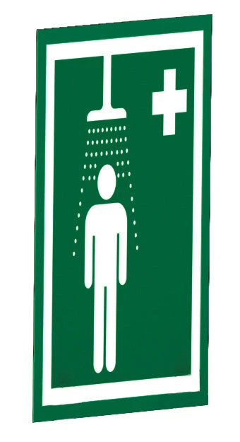 Universal Safety Shower Sign for Wall Mounting - S-BRAC-SIGN-WAL