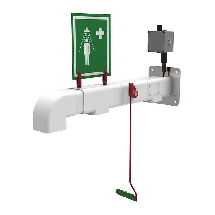 Wall Mount, Freeze Protected Hughes Drench Shower, Galvanized Pipe, 240V - H2G-2H