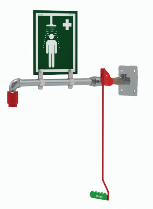 Wall Mount, Hughes Drench Shower, Stainless Steel Pipe - 23GSH