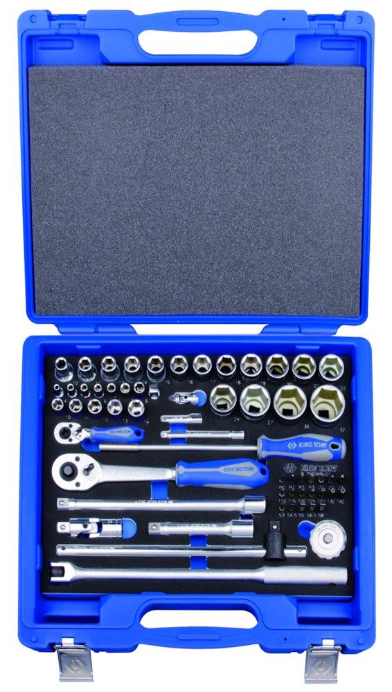 King Tony 7560MRV01 Socket Wrench Set 4-32 mm - 1/4 & 1/2", 60PCS