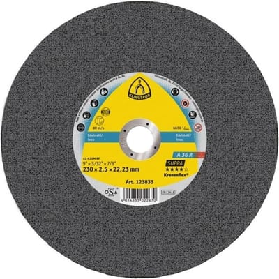 Klingspor A36R Cutting Disc Supra plan - 22.23mm, Stainless steel