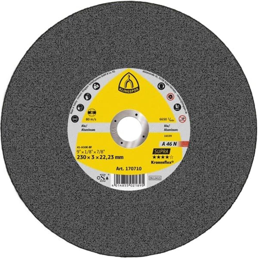 Klingspor A46N Cutting Disc Supra offset - 22.23mm, Aluminium