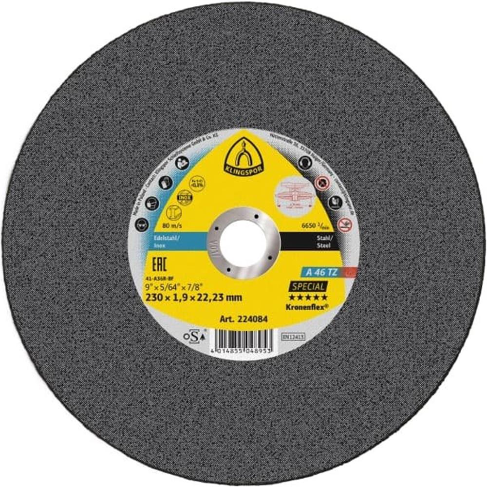 Klingspor A46TZ Cutting Disc Special plan - 22.23mm, steel, Stainless steel