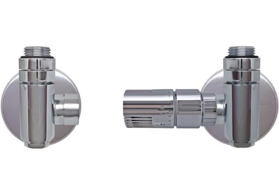 Kriss Corner Combi Valve set with room thermostat angled supply to the right - 1/2"