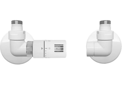 Kriss Corner Valve set with room thermostat angled supply to the left - 1/2" 10342945