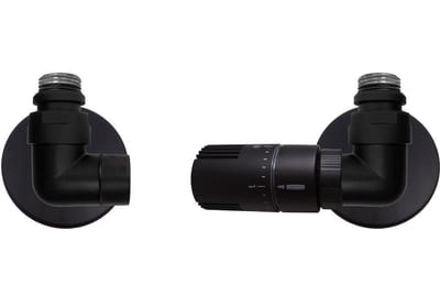 Kriss Corner Valve set with room thermostat angled supply to the right - 1/2"