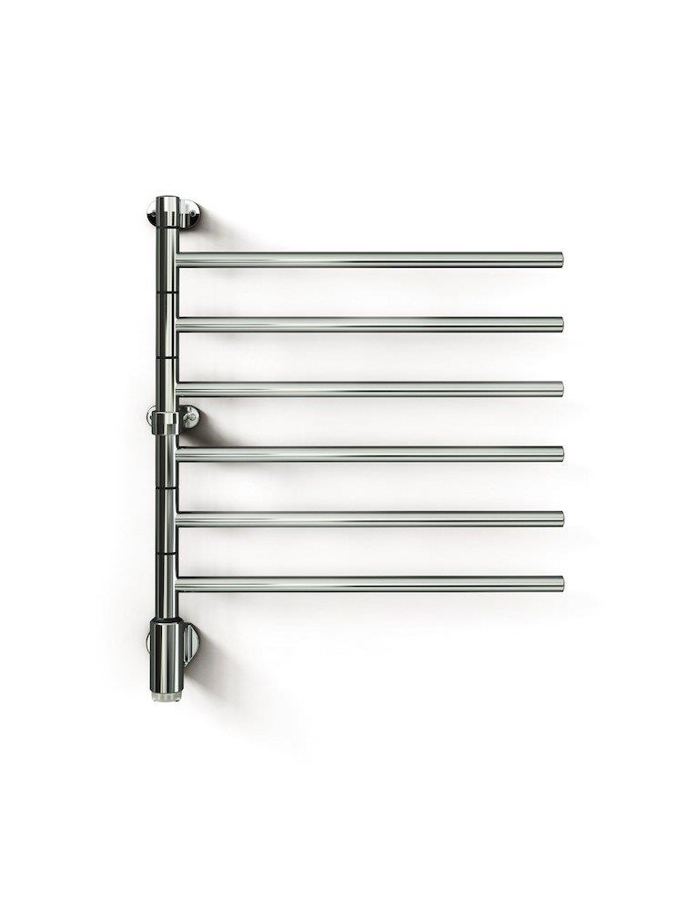 Kriss Flex 1 Towel Warmer - 550×685mm, Electric, Chrome, Horizontal Round Pipe, 6pcs