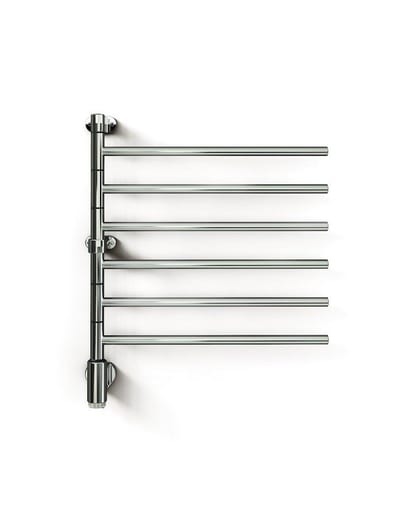 Kriss Flex 1 Towel Warmer - 550×685mm, Electric, Chrome, Horizontal Round Pipe, 6pcs