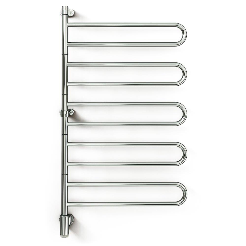 Kriss Flex U Towel warmer - 650mm, 1160mm, electric, chrome, horizontal round pipes, 5PCS