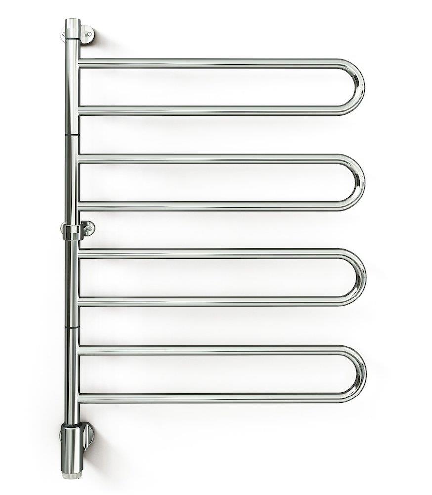 Kriss Flex U Electric Towel Warmer - 650mm, 956mm, chrome-plated, horizontal round pipes