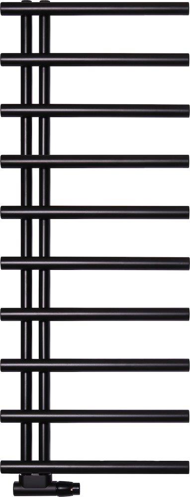 Kriss Merkur Towel Warmer 500 x 1263 mm Matte Black Central and Electric Heating