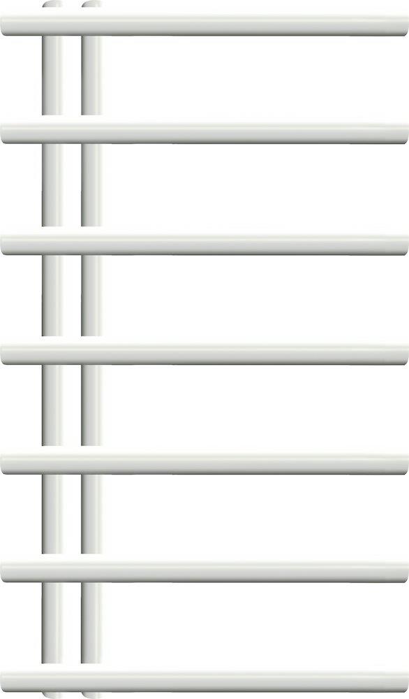 Kriss Merkur towel warmer, 500 x 858 mm, central and electric heating, white, 7 pipes