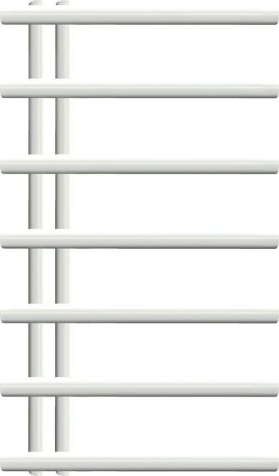 Kriss Merkur towel warmer, 500 x 858 mm, central and electric heating, white, 7 pipes