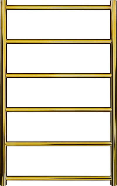 Kriss Polaris Towel Warmer - 500 x 800 mm, Gold/Brass, Horizontal Round Tubes, 6