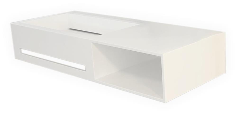 Kriss Qube Trento Hand basin - 700mm, 450mm, Standard, white, Square, Solid surface, I the middle