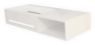 Kriss Qube Trento Hand basin - 700mm, 450mm, Standard, white, Square, Solid surface, I the middle