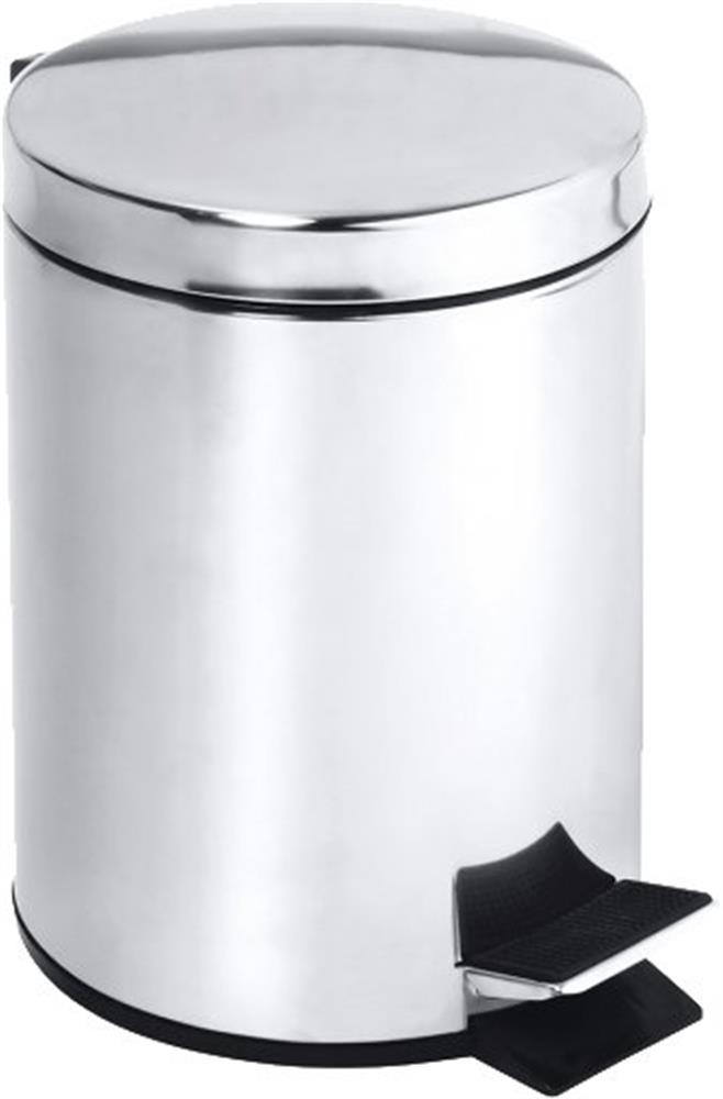 Kriss Simple Pedal Bin - 5L, Chrome-plated