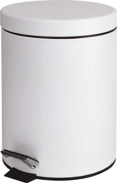 Kriss Simple Pedal Bin - 5L, white