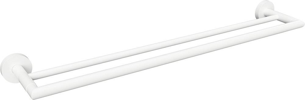 Kriss Simple Towel Holder double 600 mm matte white polished brass KTH1032