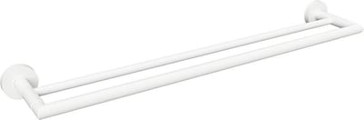 Kriss Simple Towel Holder double 600 mm matte white polished brass KTH1032