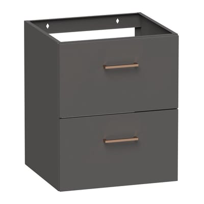 Kriss Skandi base cabinet, powder-coated steel, 500 x 450 x 600 mm, anthracite, 2 drawers