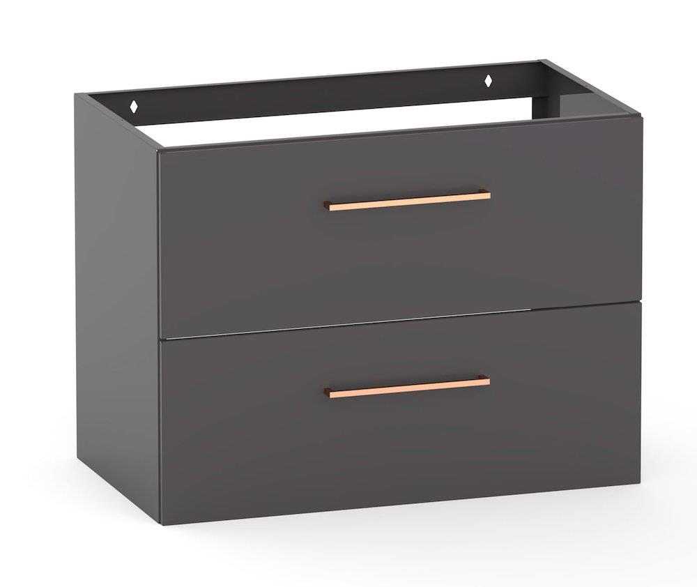 Kriss Skandi Base Cabinet Powder-Coated Steel 800x450mm 2 Drawers Anthracite