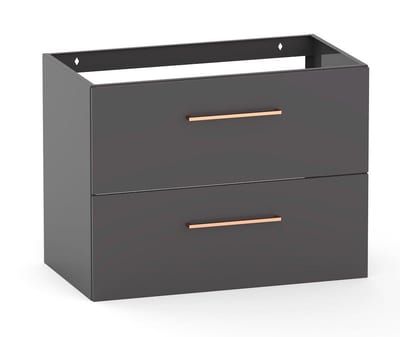 Kriss Skandi Base Cabinet Powder-Coated Steel 800x450mm 2 Drawers Anthracite