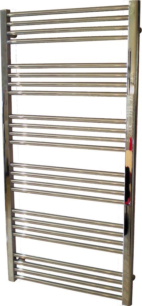 Kriss Space Towel Warmer 500 x 860 mm Chrome-Plated Flat Horizontal Round Tubes S8650C