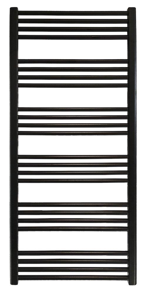 Kriss Space Towel Warmer 600x1337mm Matte Black Horizontal Round Tubes