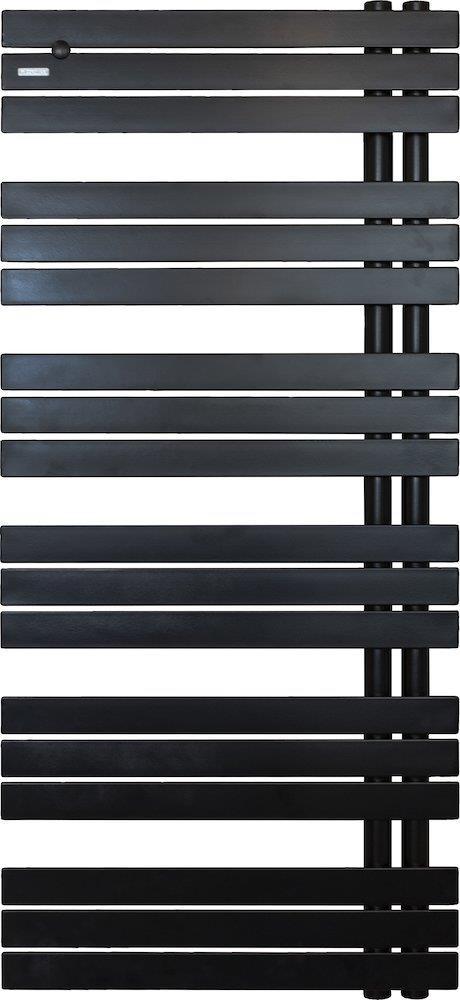 Kriss Stella Towel Warmer 600 x 1312 mm Matte Black - Central/District/Electric, Horizontal Square Tubes