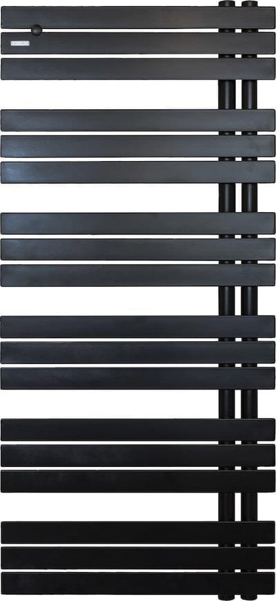 Kriss Stella Towel Warmer 600 x 1312 mm Matte Black - Central/District/Electric, Horizontal Square Tubes