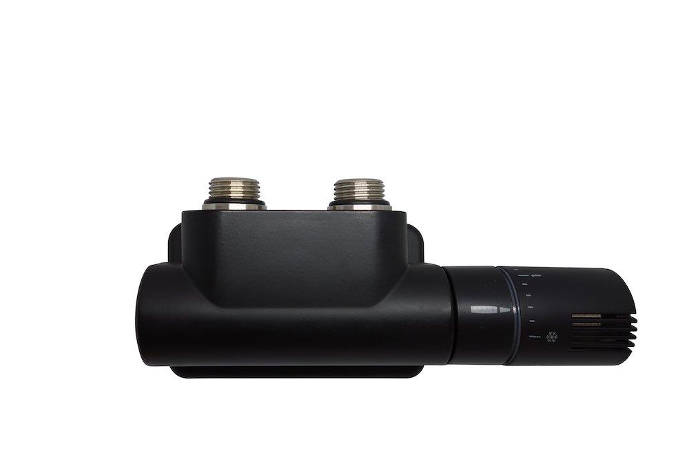 Kriss Twin Valve set with room thermostat angle flow to the right - 1/2"