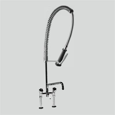 KWC Pre-rinse faucet - 2 handles, 400mm, 1100mm, chrome-plated